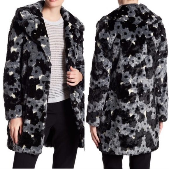 Betsey Johnson Jackets & Blazers - NWT Betsy Johnson Faux Fur Floral Pattern Coat